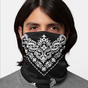 Black Paisley Bandana Rag Face Wrap Neck Gaiter